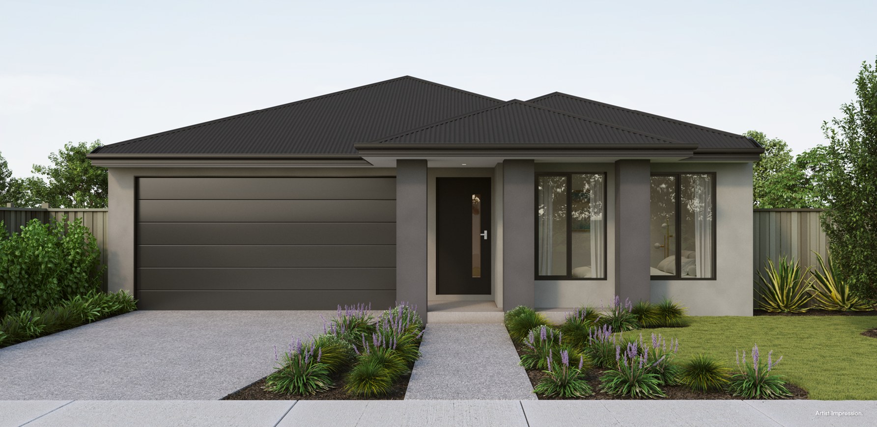 Street view render of a dual key home in Deanside