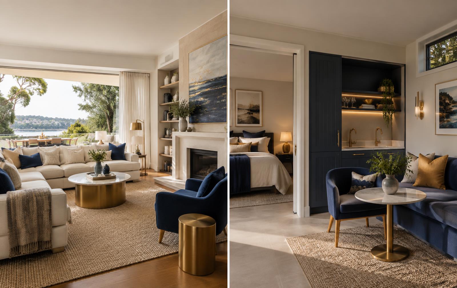 Two distinct living spaces within a premium dual key home